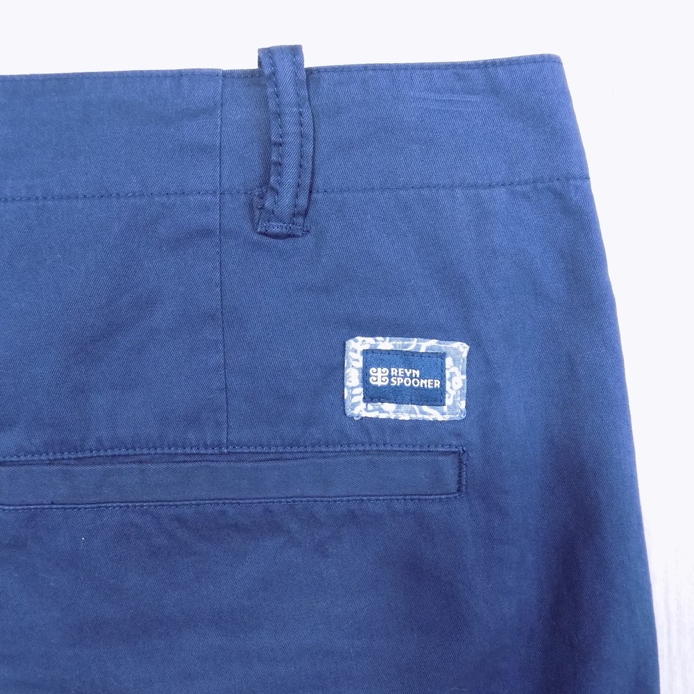 Reyn Spooner Chino Shorts Mens 34 Navy Blue Flat Front Preppy Casual Summer EUC